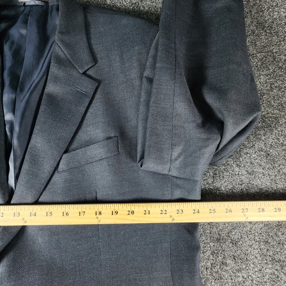Lauren Ralph Lauren Mens‎ Textured Blue  Wool Blazer Sport Coat 48R EUC
